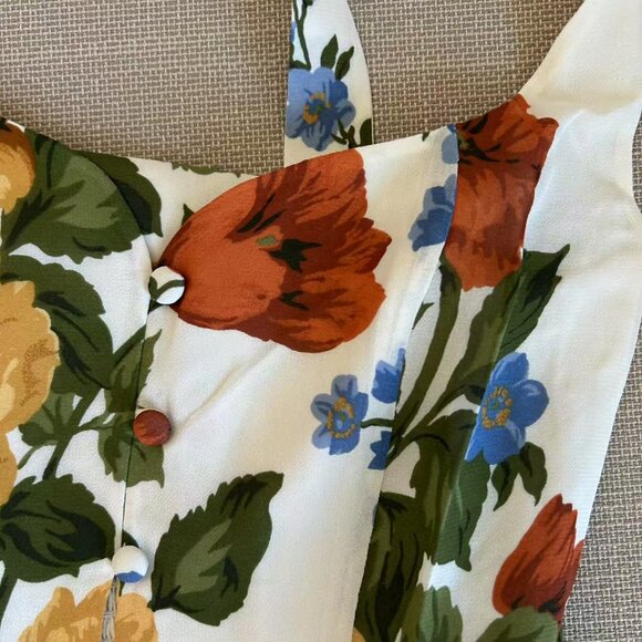 BEST Reformation Laine Midi Dress Sz2 Formosa White Red Floral Wedding Party - Picture 9 of 11